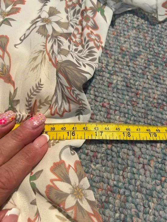 Lysse Cream Midi Dress with Rust and Sage Floral Print - Picture 7 of 9